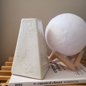 Beige Brown speckled pottery vase